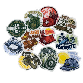 美國 BRUNTON 10 ESSENTIALS CARD & STICKER KIT 戶外十項本能裝備清單 | 防水貼紙組